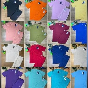 Polo Two price  shirt and short outfits. Men and Women